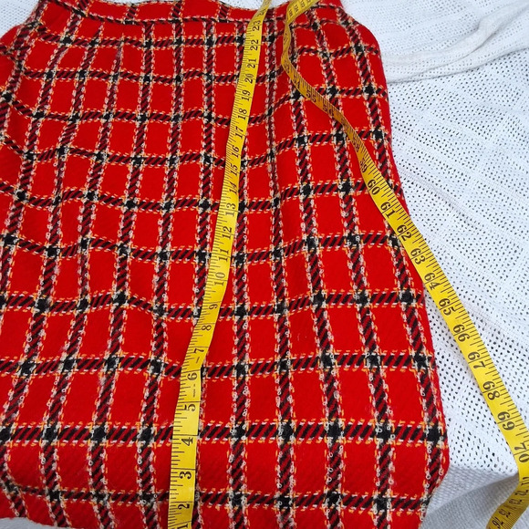 Evan Piccone red boucle vintage kick pleat skirt 8-12 - Picture 13 of 16